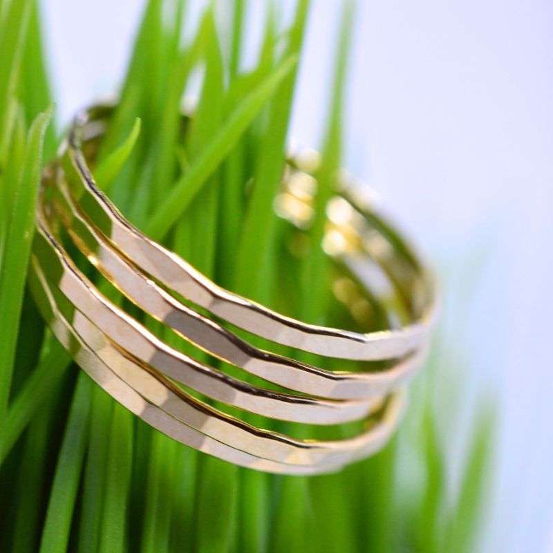 Gold Fill Skinny Hammered Ring