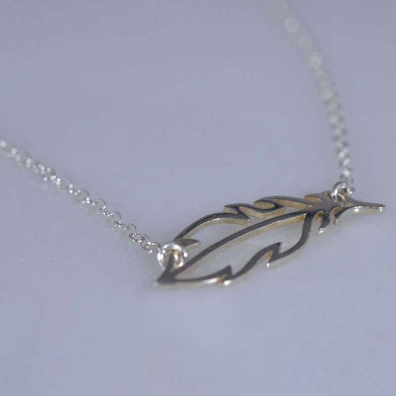 Sterling Silver Feather Necklace