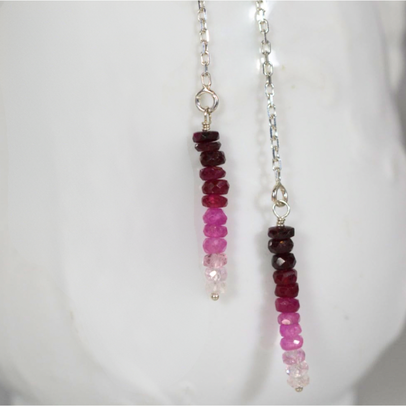 Sterling Silver Ombre Ruby earrings