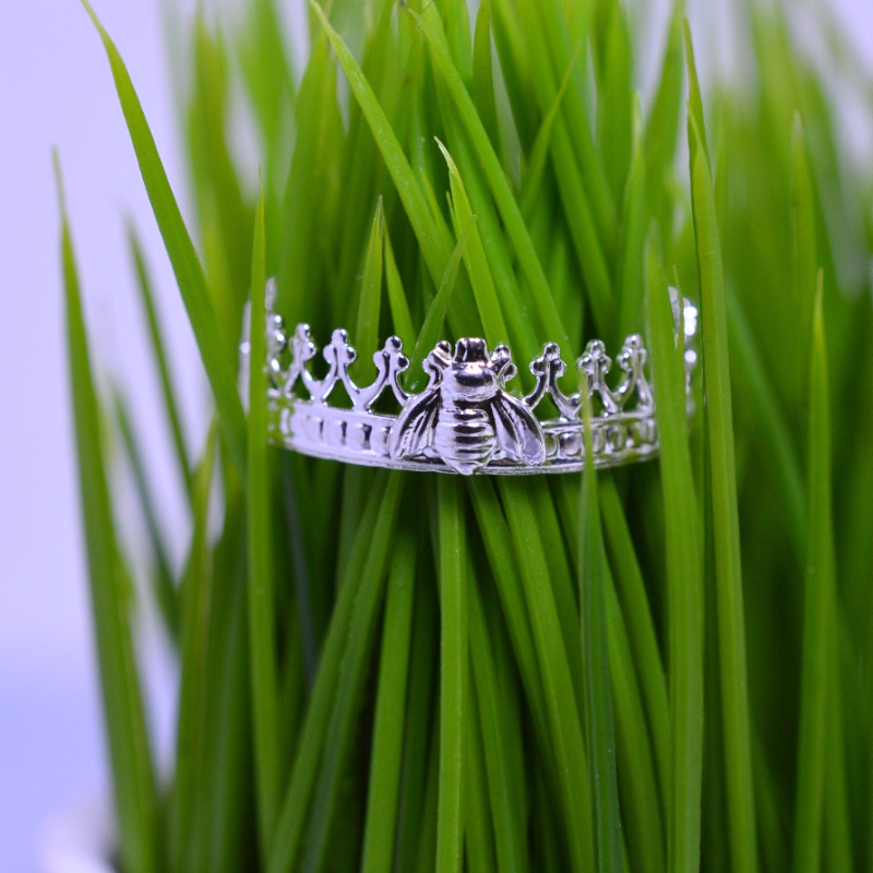 Sterling Silver Queen Bee Crown Ring