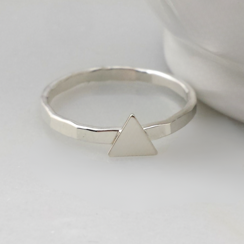 Sterling Silver Triangle Ring