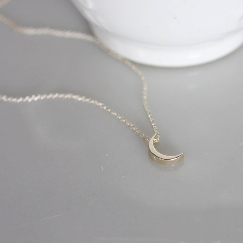 Sterling Silver Crescent Moon Necklace