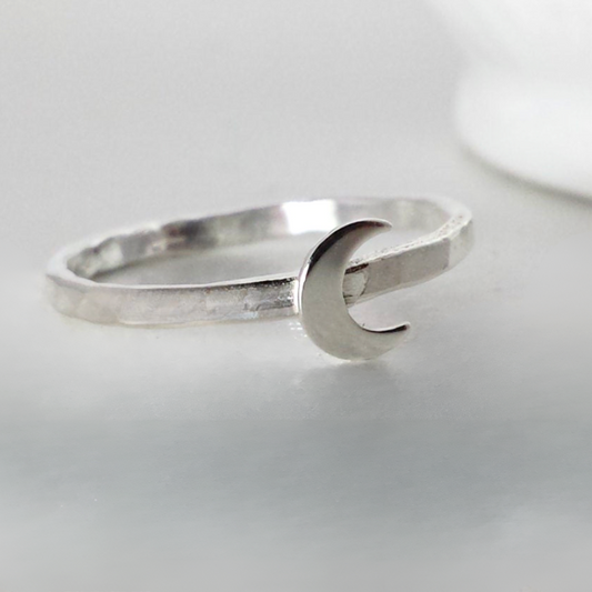 Sterling Silver Crescent Moon Ring