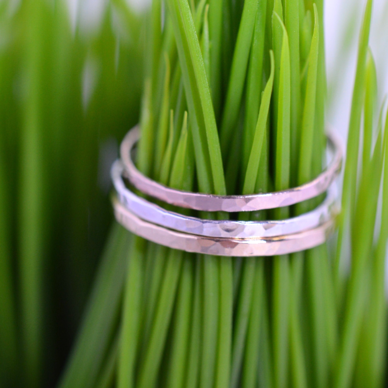 Mixed Metal Skinny Ring Stacking Set