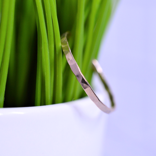 Rose Gold Ultra Thin Hammered Stacking Ring