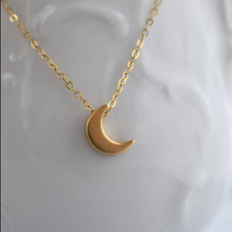 Small Gold Fill Moon Necklace