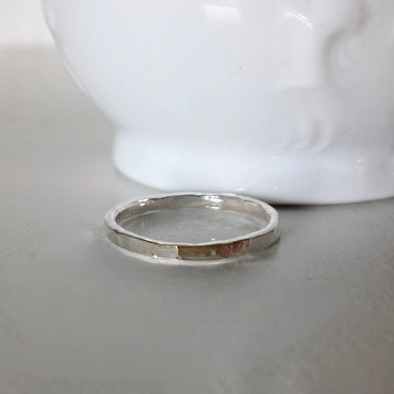 Sterling Silver  Hammered Stack Ring - ONE ring