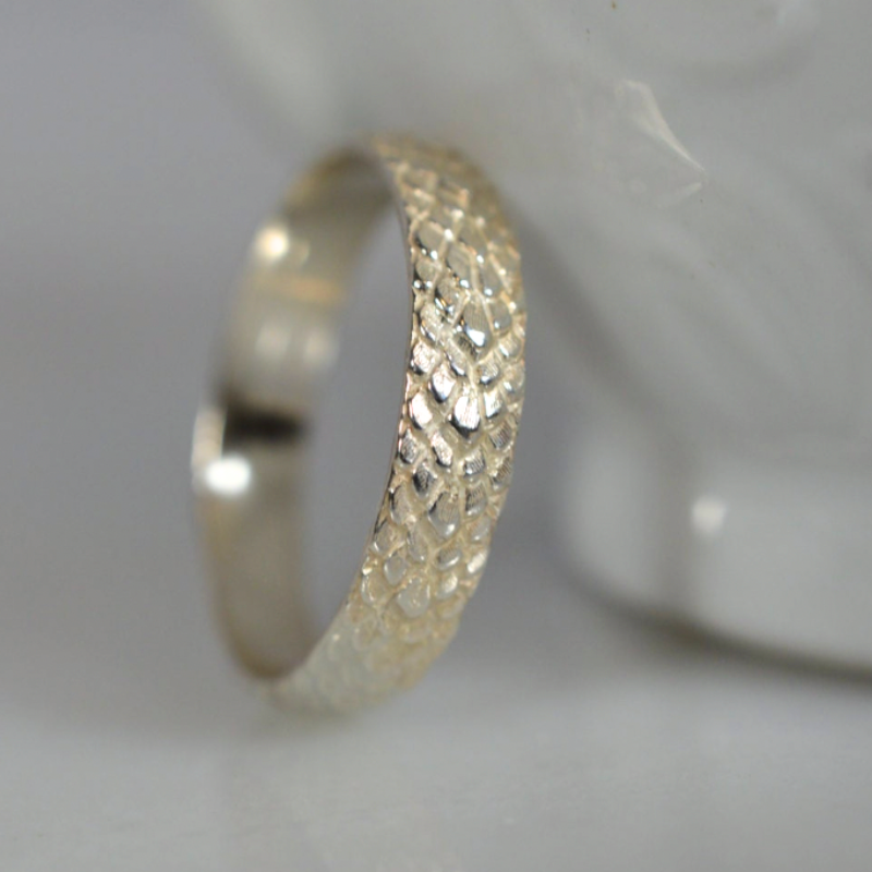 Sterling Silver  Snake Skin Pattern Ring