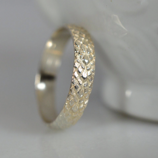 Sterling Silver  Snake Skin Pattern Ring