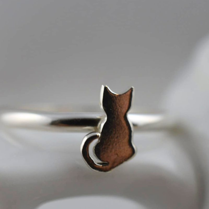 Sterling Silver Cat Ring