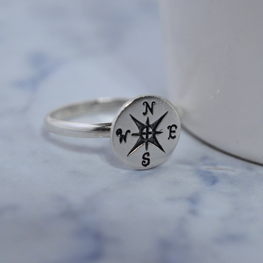 Sterling Silver Compass Ring