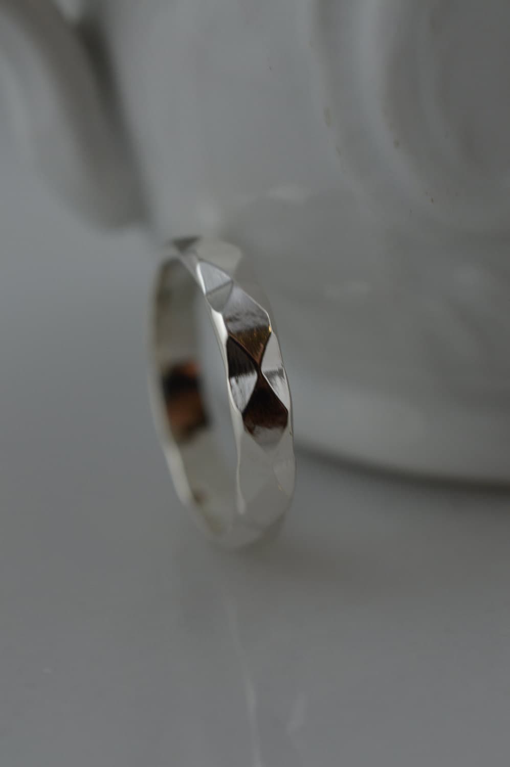 Sterling Silver Diamond Pattern Ring