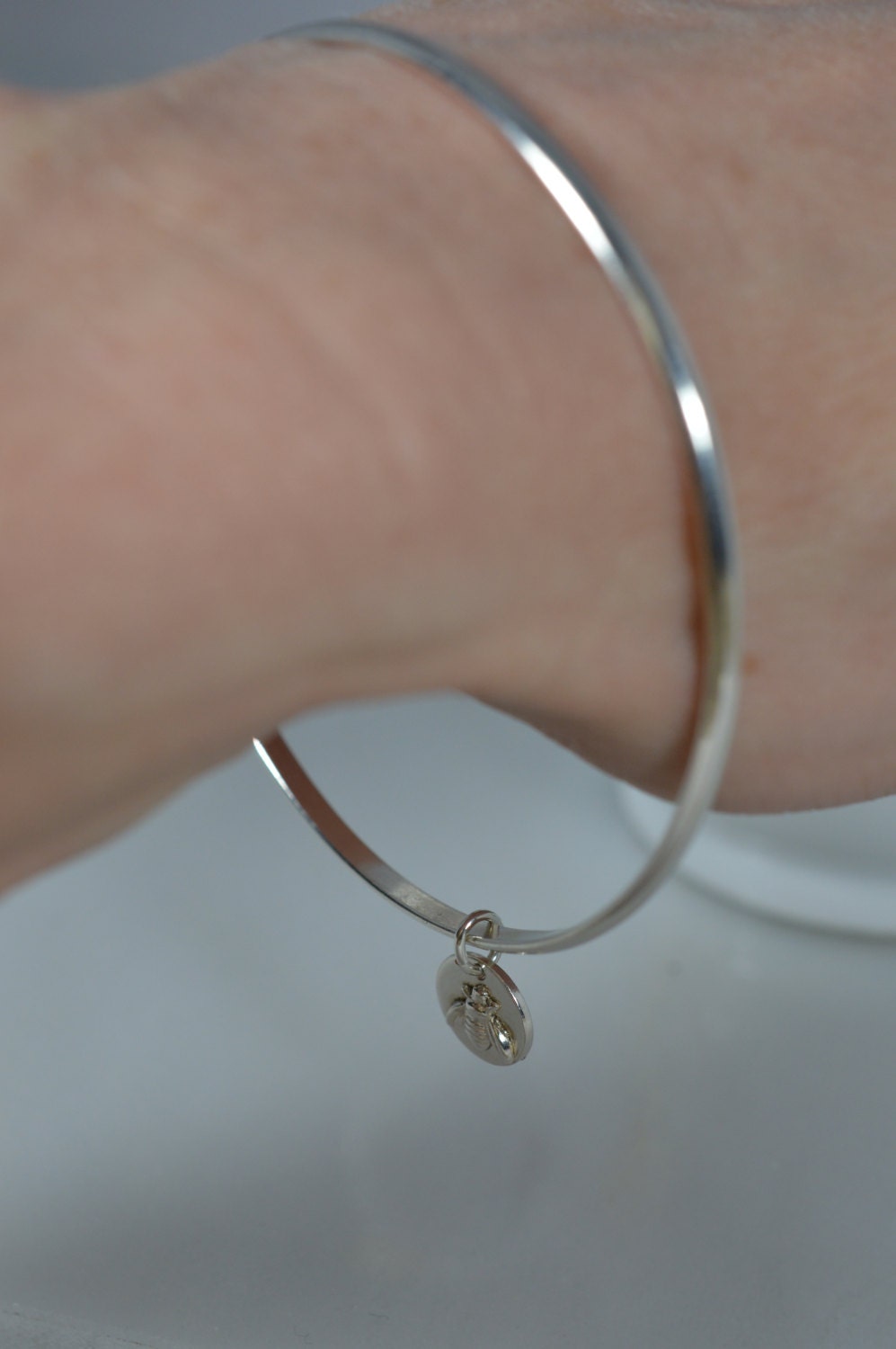 Sterling Silver Bee Bangle Bracelet