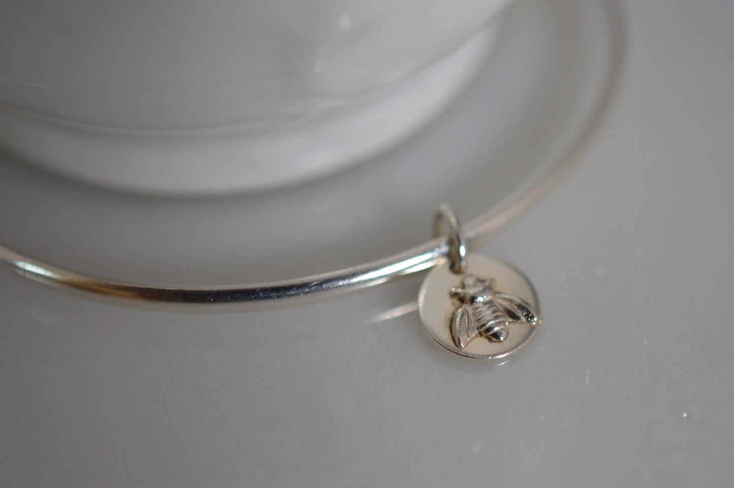 Sterling Silver Bee Bangle Bracelet