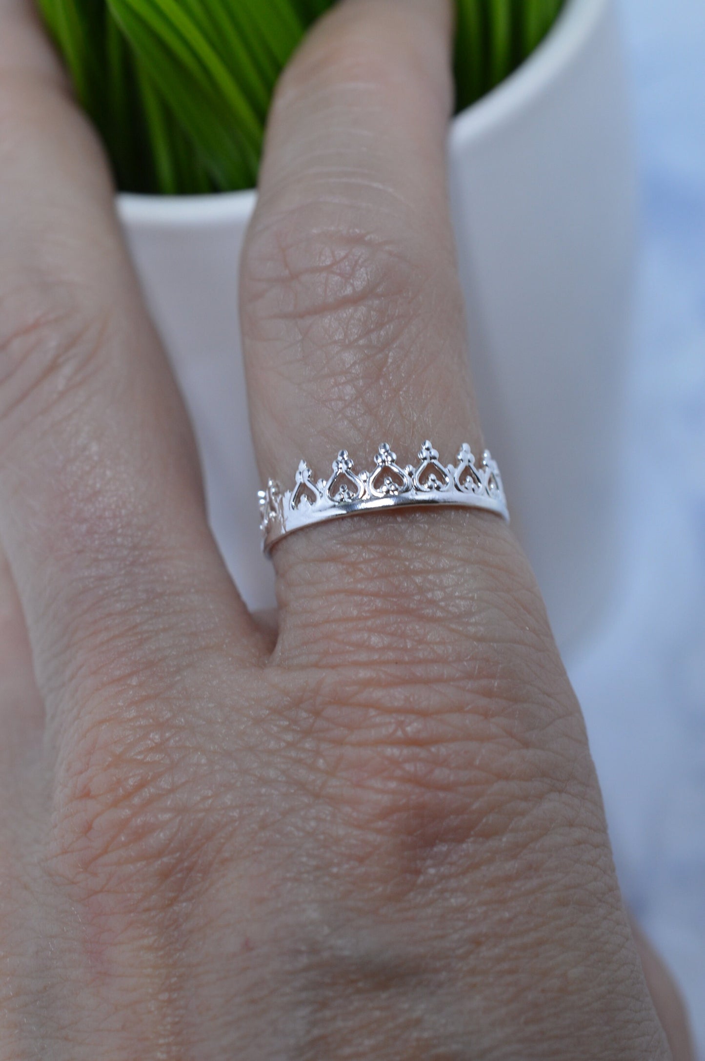 Sterling Silver Crown Ring - Style 2