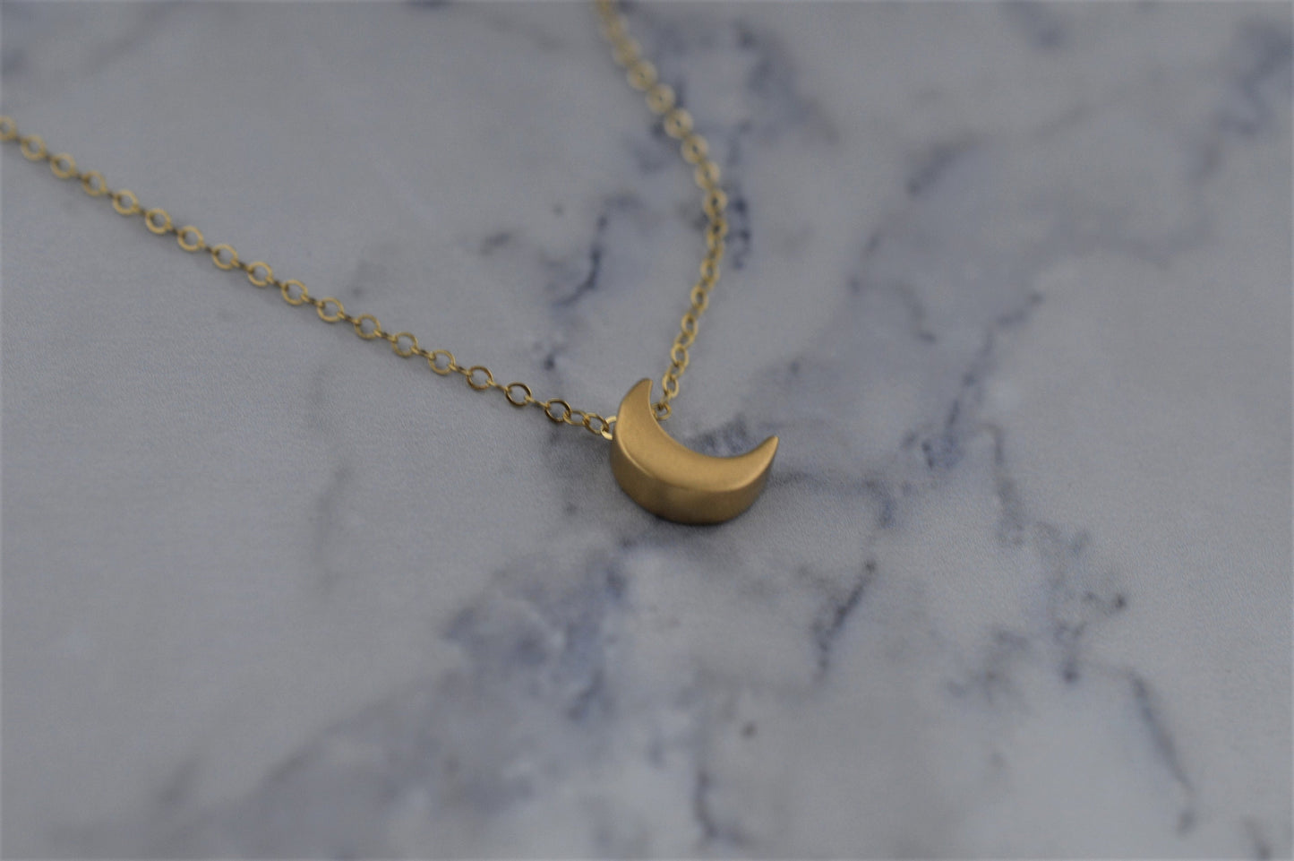 Small Gold Fill Moon Necklace