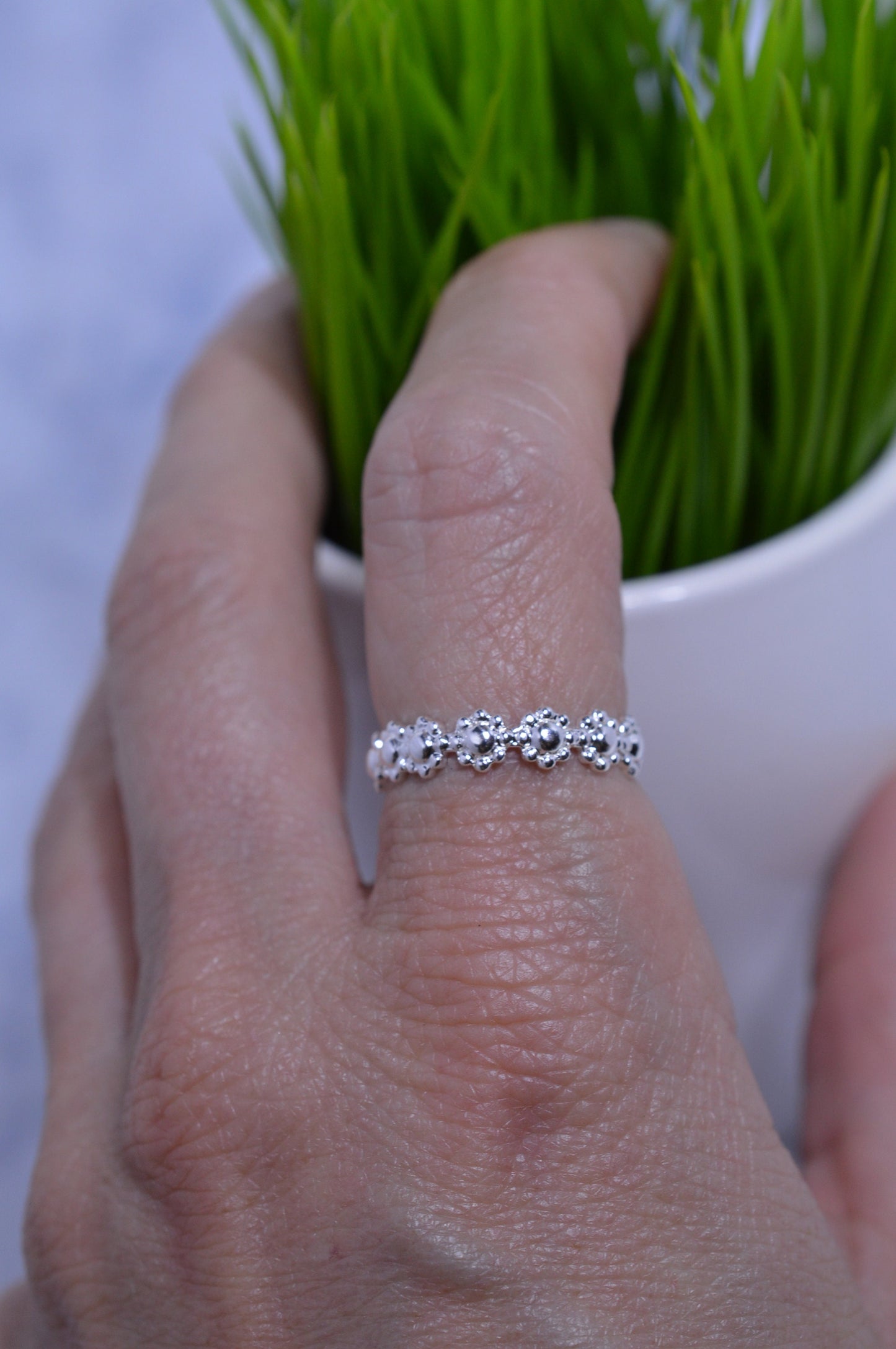 Sterling Silver Daisy Flower Ring