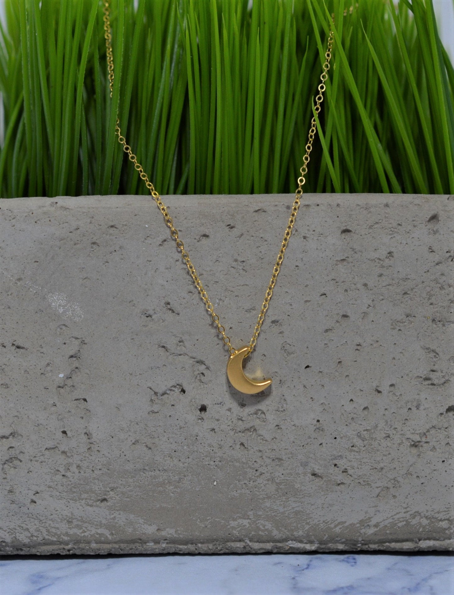 Small Gold Fill Moon Necklace