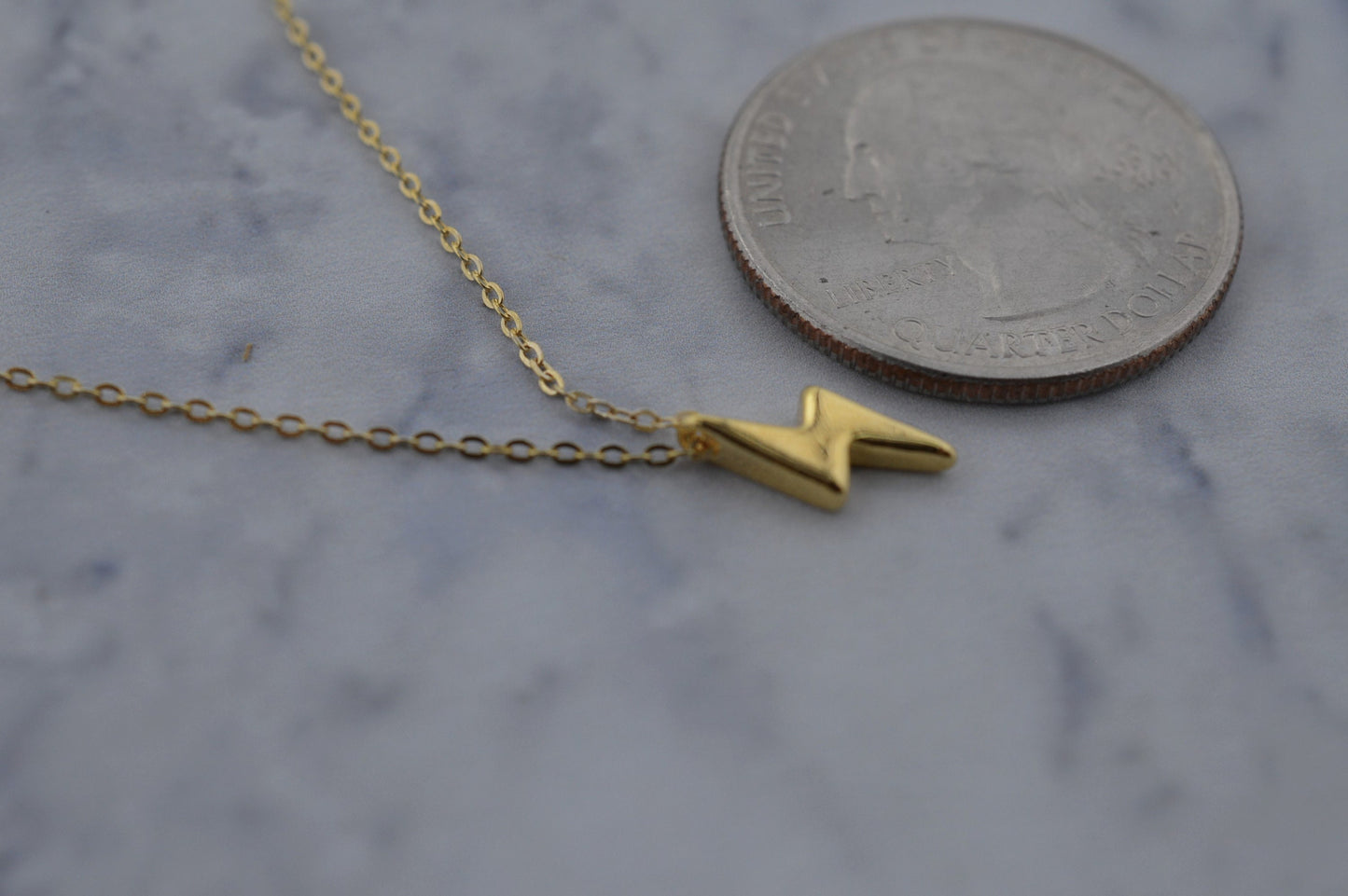 Tiny Gold Fill Lightning Bolt Necklace