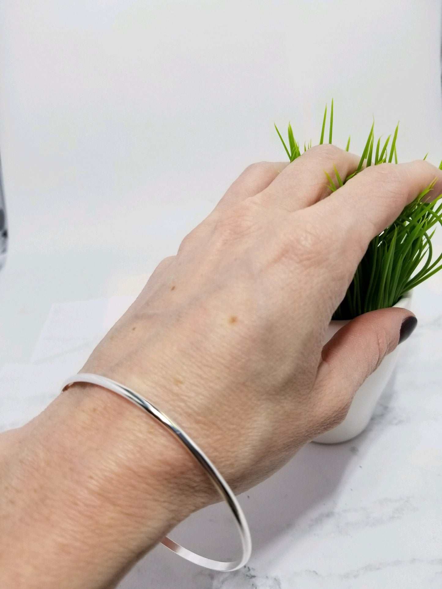 Simple Sterling Silver Bangle Bracelet