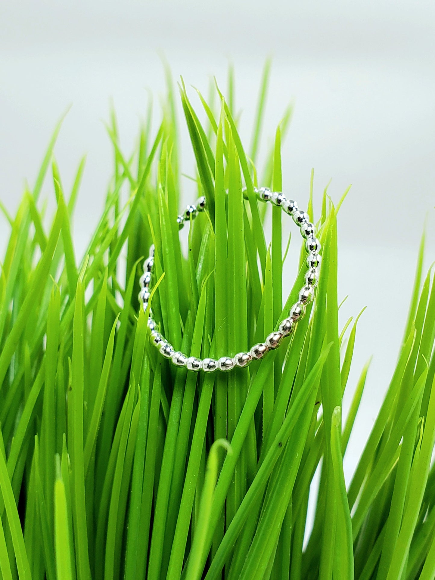 Skinny Sterling Silver Bead Ring - Midi or Regular ring