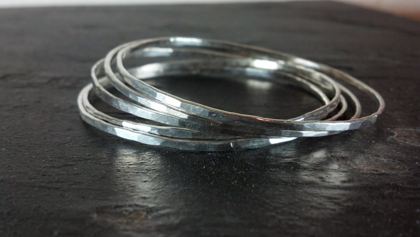 Sterling Silver Bangle Bracelet Set