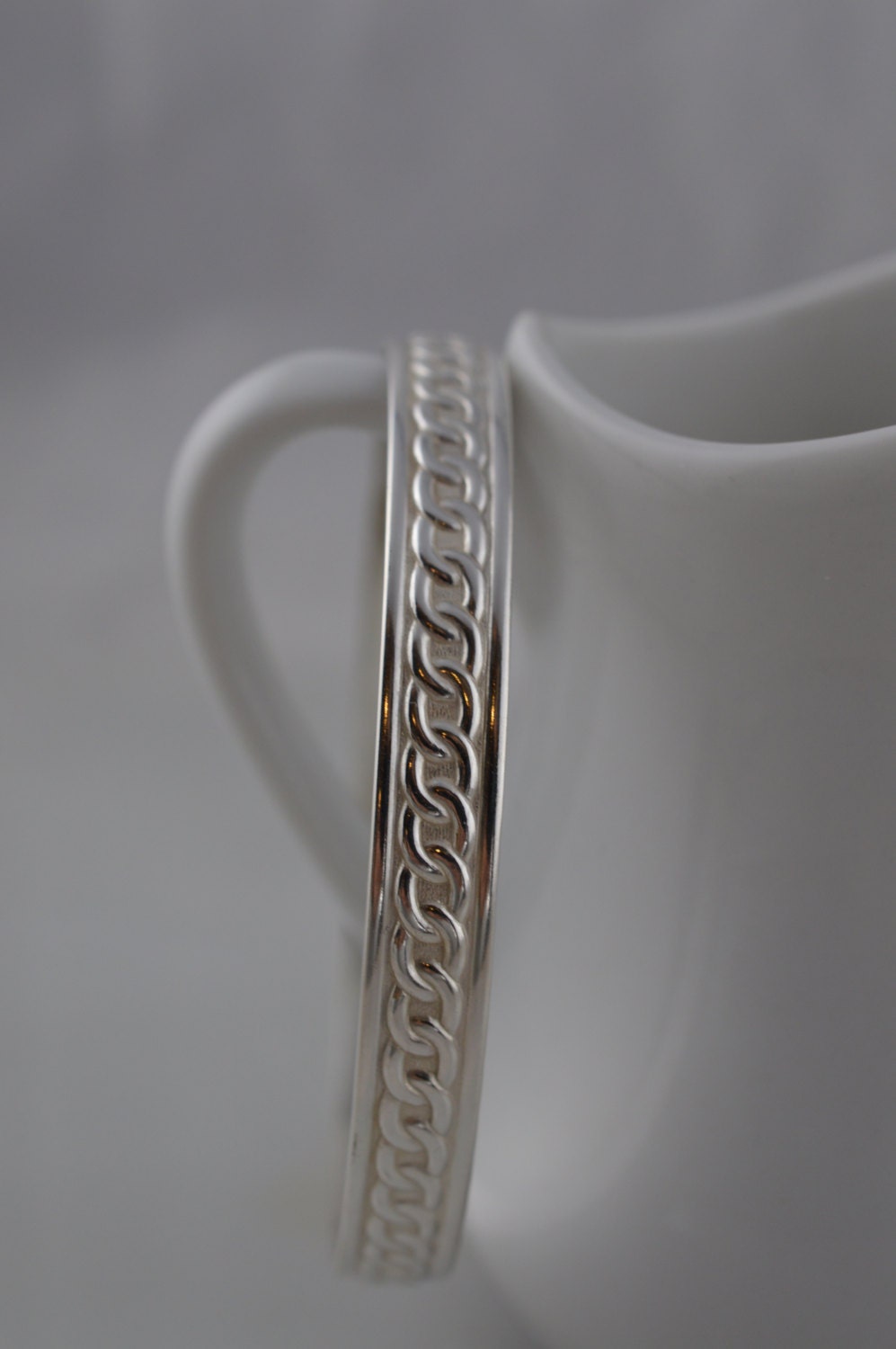 Sterling Silver Chain Pattern Bangle Bracelet