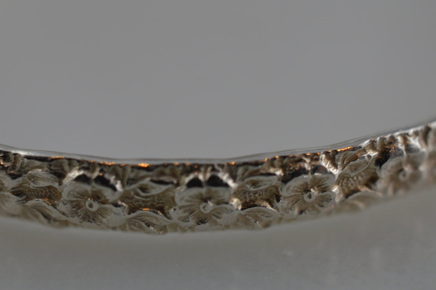 Sterling Silver Floral Bangle Bracelet