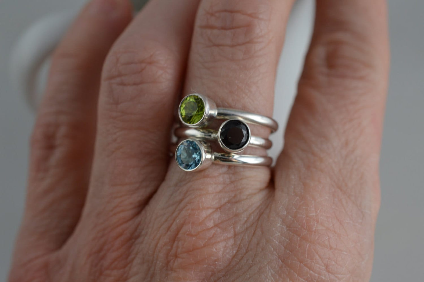 Sterling Silver 5mm Peridot  Ring