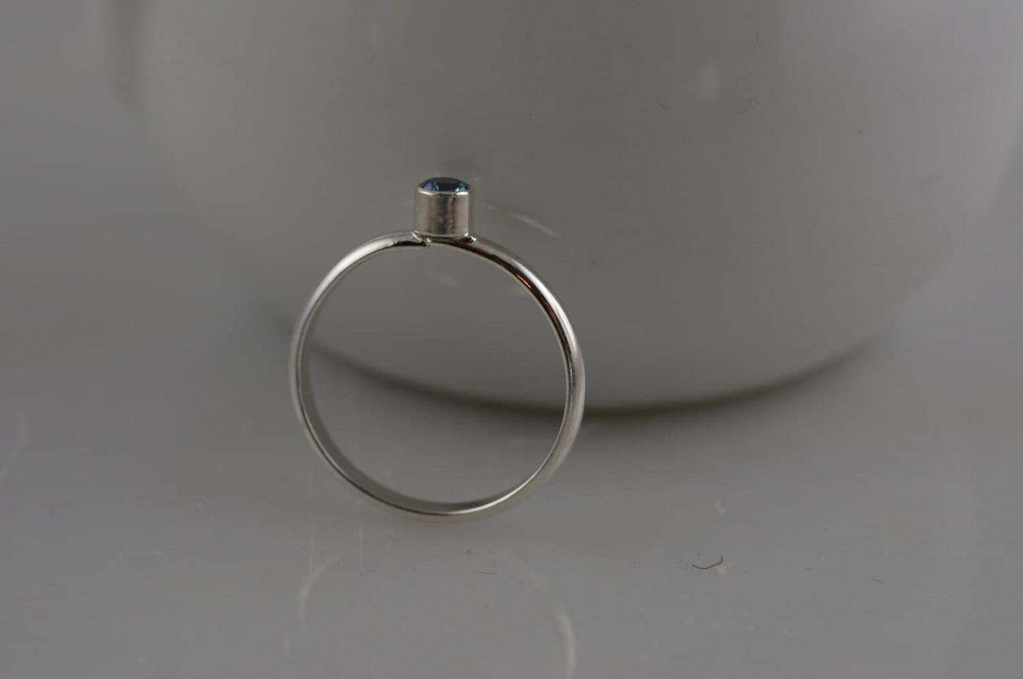 Sterling Silver 3mm London Blue Topaz Ring