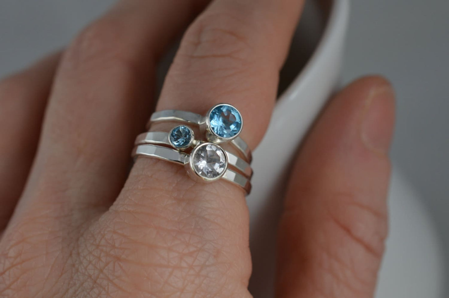 Sterling Silver 3mm London Blue Topaz Ring