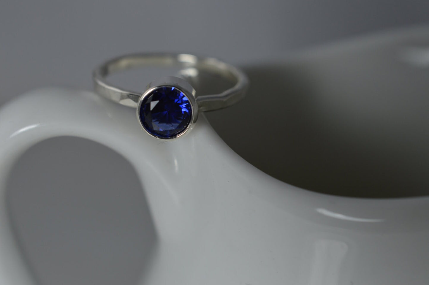 Sterling Silver 5mm Sapphire Ring