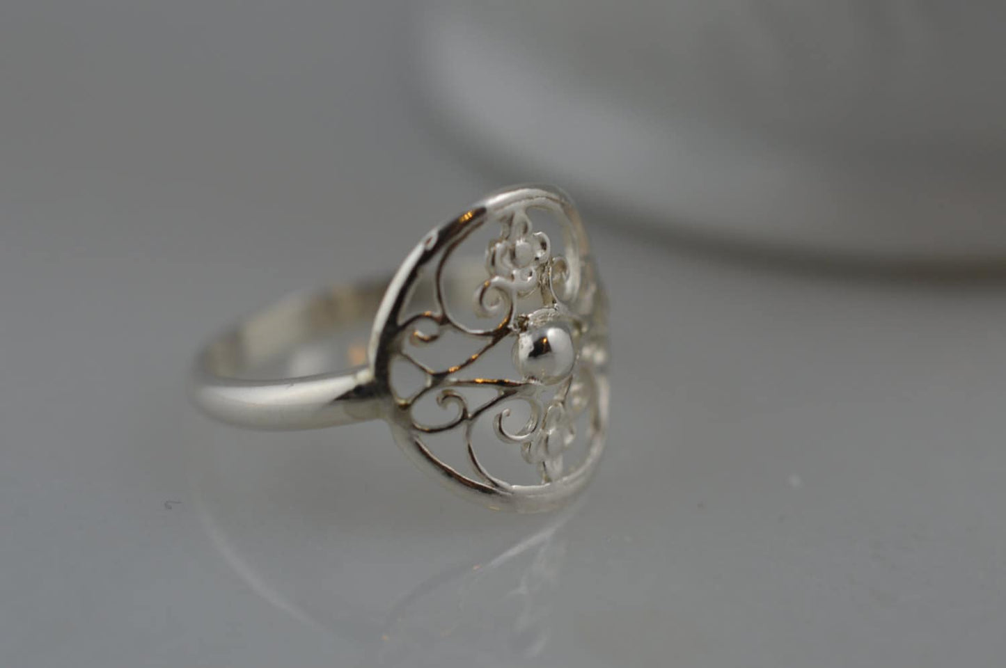 Sterling Silver Filigree Scroll Ring