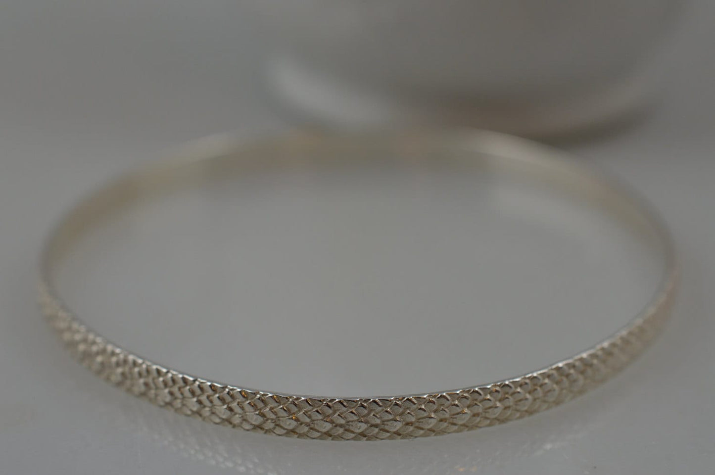 Sterling Silver Snake Pattern Bangle