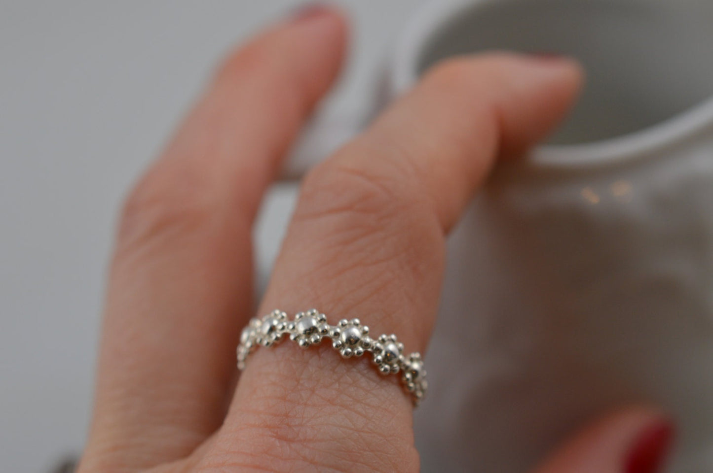 Sterling Silver Daisy Flower Ring